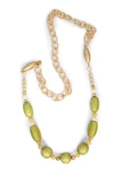 CCB - 3-IN-1 Lime Bead and Chain Necklace