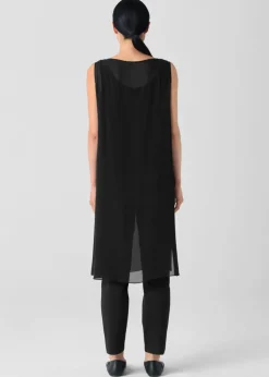 Eileen Fisher - Sheer Silk Georgette Long Poncho
