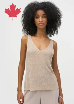 Joseph Ribkoff - Metallic Knitted Camisole with Rhinestones