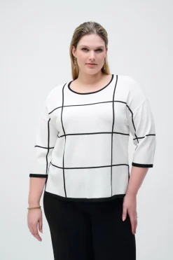 Joseph Ribkoff - Plaid Sweater Knit Pullover