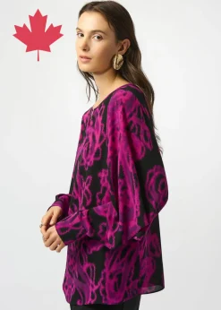 Joseph Ribkoff - Recycled Georgette Paisley Print Straight Top