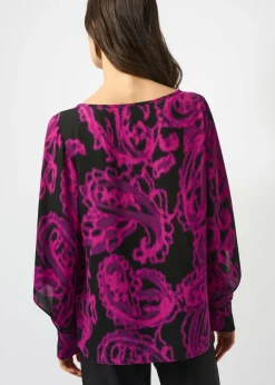 Joseph Ribkoff - Recycled Georgette Paisley Print Straight Top