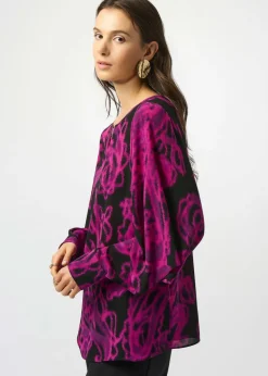 Joseph Ribkoff - Recycled Georgette Paisley Print Straight Top