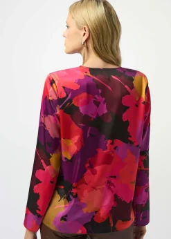 Joseph Ribkoff - Recycled Satin Floral Print Straight Top