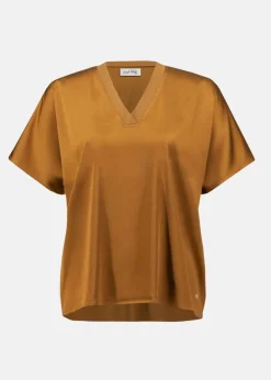 Joseph Ribkoff - Satin Boxy Top with Rib Trim
