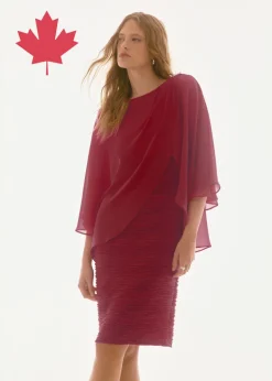 Joseph Ribkoff - Signature Cascade and Chiffon Sheath Dress