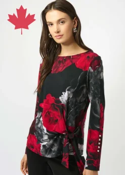 Joseph Ribkoff - Silky Knit Floral Print Fitted Top