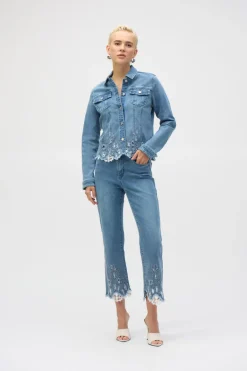 Joseph Ribkoff - Stretch Denim Jacket with Embroidery