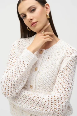 Joseph Ribkoff - Sweater Knit Open Stitch Short Cardigan