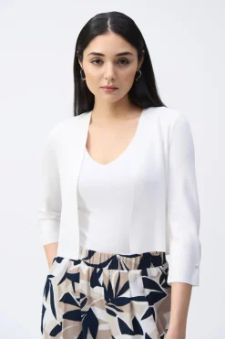 Joseph Ribkoff - Sweater Knit Cover-Up with Pearl Ornament