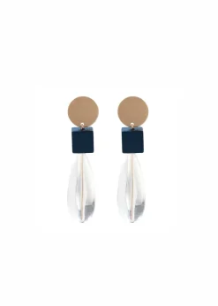 Merx - Cube and Clear Drop Earrings