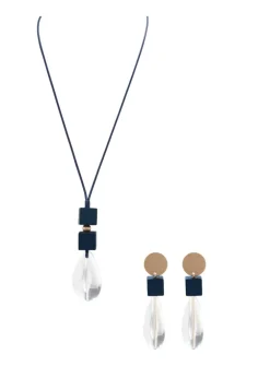 Merx - Cube and Clear Drop Earrings