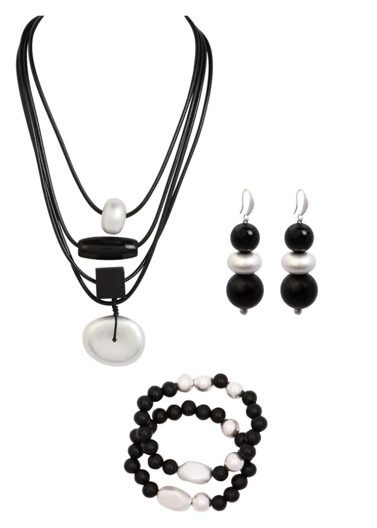 Merx - Layered Stone Drop Necklace