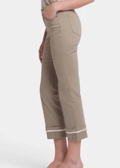 NYDJ - Marilyn Straight Ankle Jeans with Binding Details - Saddlewood - SALE