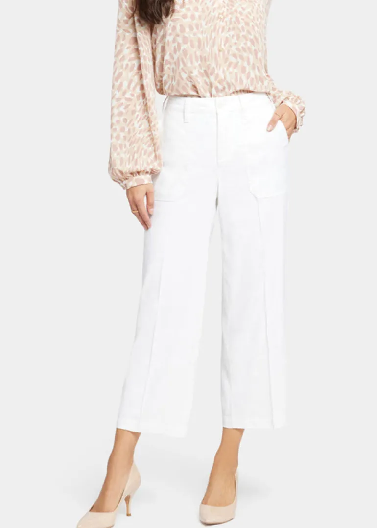 NYDJ - Wide Leg Cargo Capri Pants - Optic White