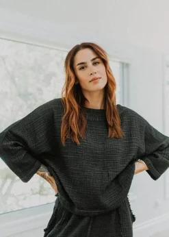 Pokoloko - Crinkle Long Sleeve Boat Top